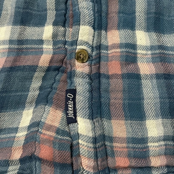Johnnie-O Men’s Small Pink Blue Pocket Surflannel - Picture 7 of 9